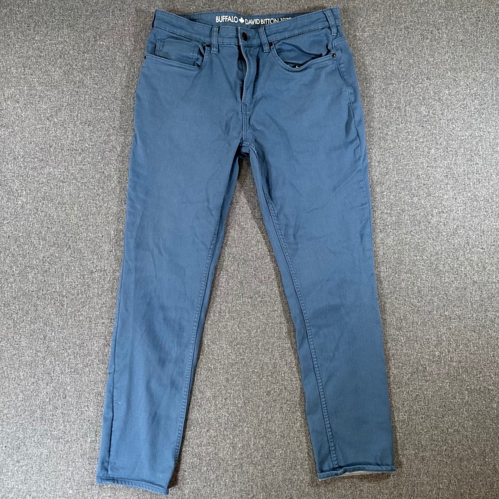 Buffalo David Bitton Evan Slim Straight Jeans Mens 34x32 Blue Denim Pants